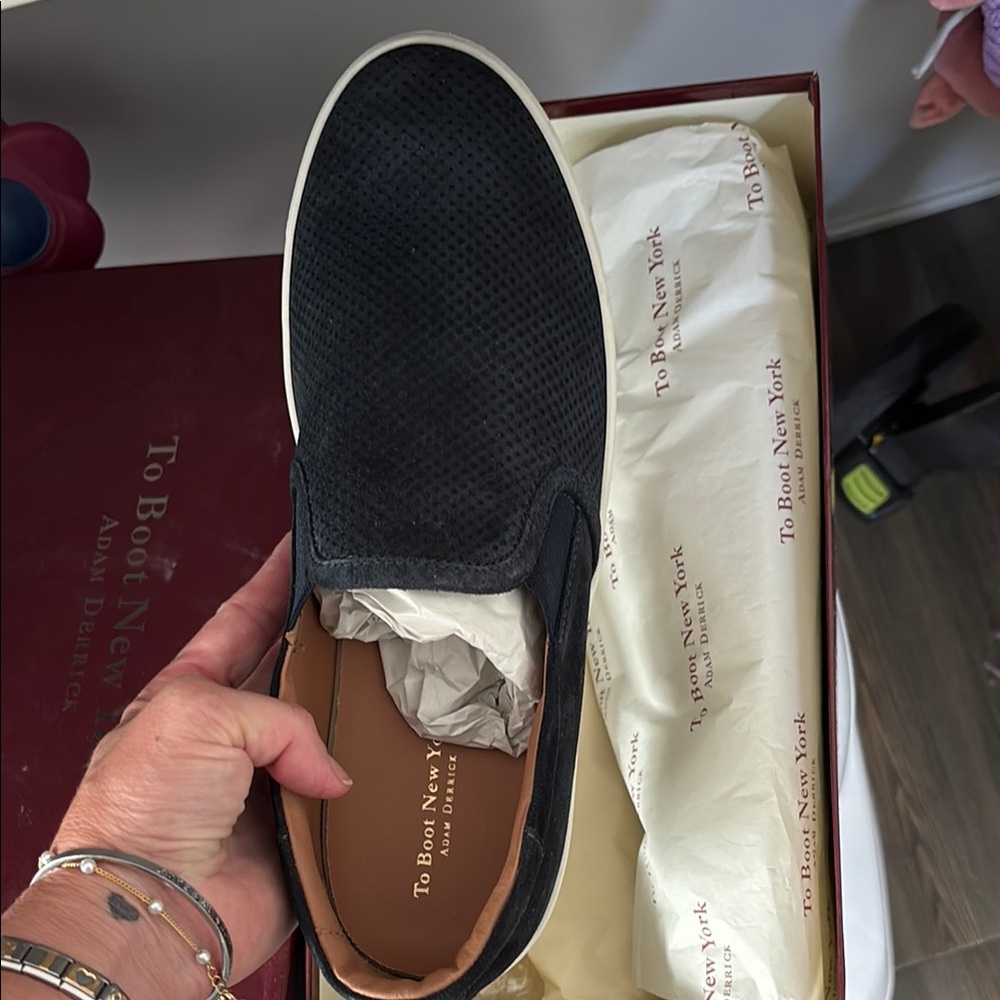 Navy blue Suede loafers